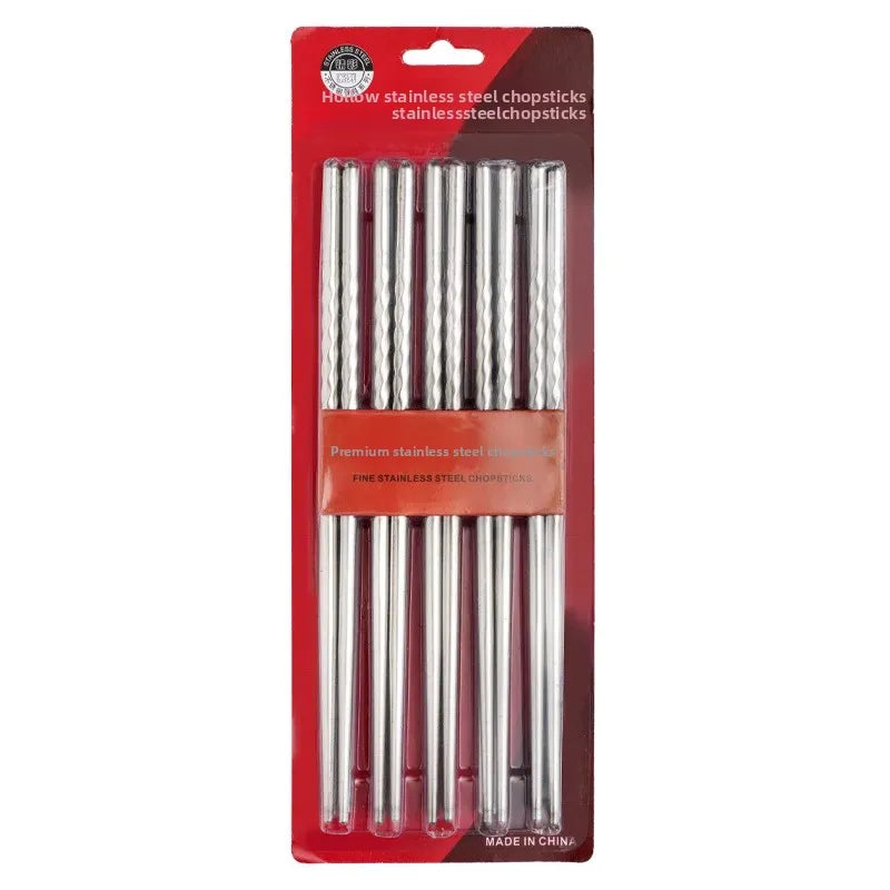 Ease® 5 pairs Stainless Steel Reusable Chopsticks