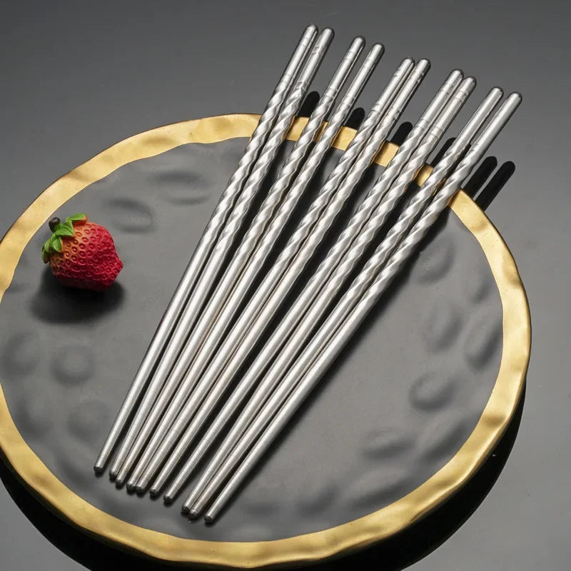 Ease®  5 pairs Stainless Steel Reusable Chopsticks